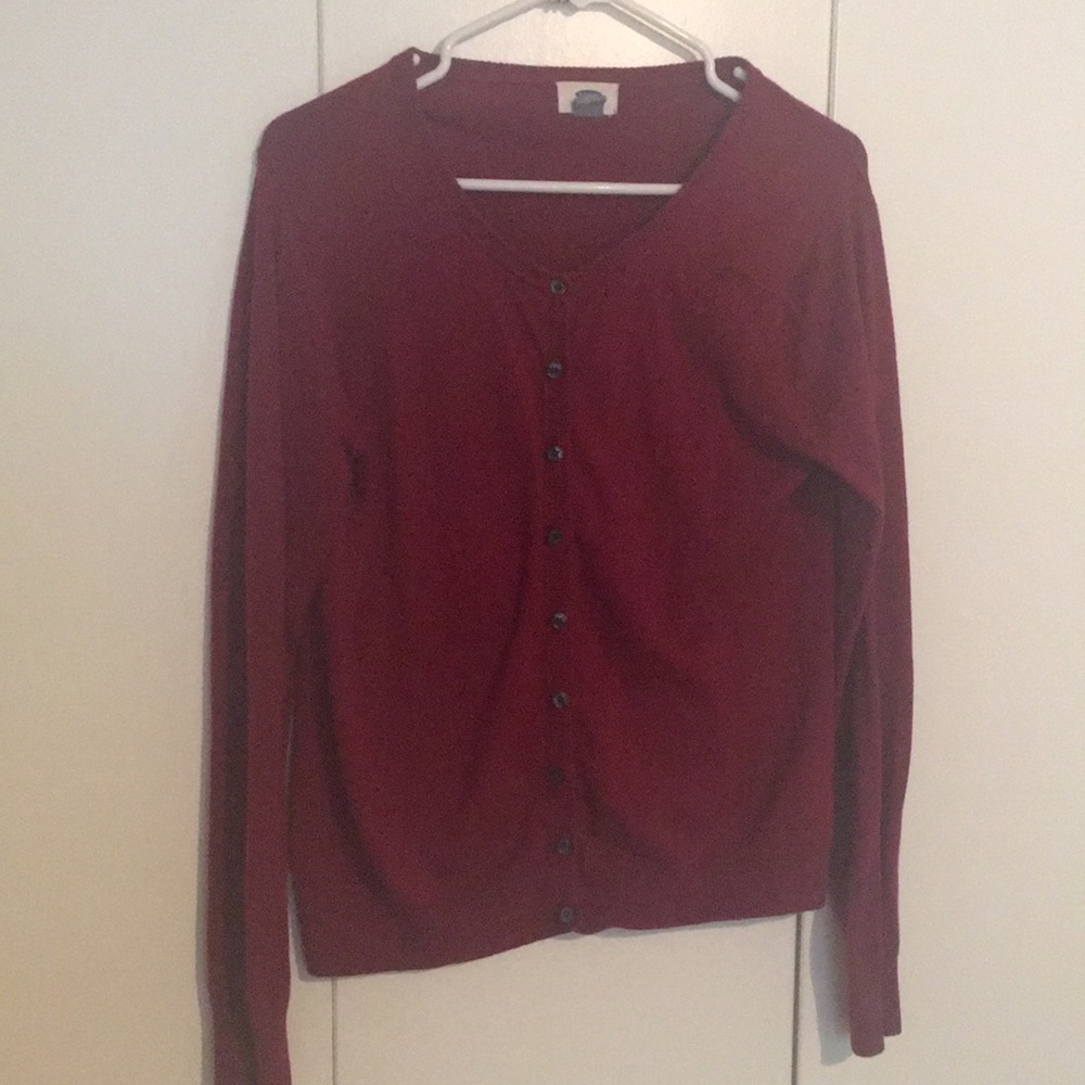 Wine red cardigan